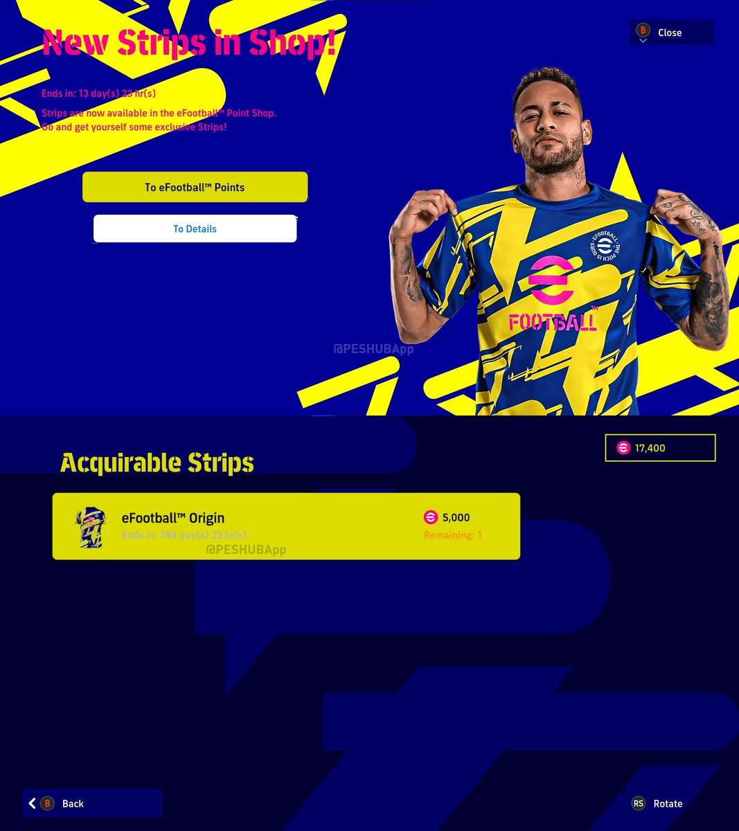 eFootballHub23's tweet photo. New Strips in Shop !

Strips are now available in the eFootball™ Point Shop. Go and get yourself some exclusive Strips !

#eFootball2023 | #eFootballHUB https://t.co/vzrGfw5gor
