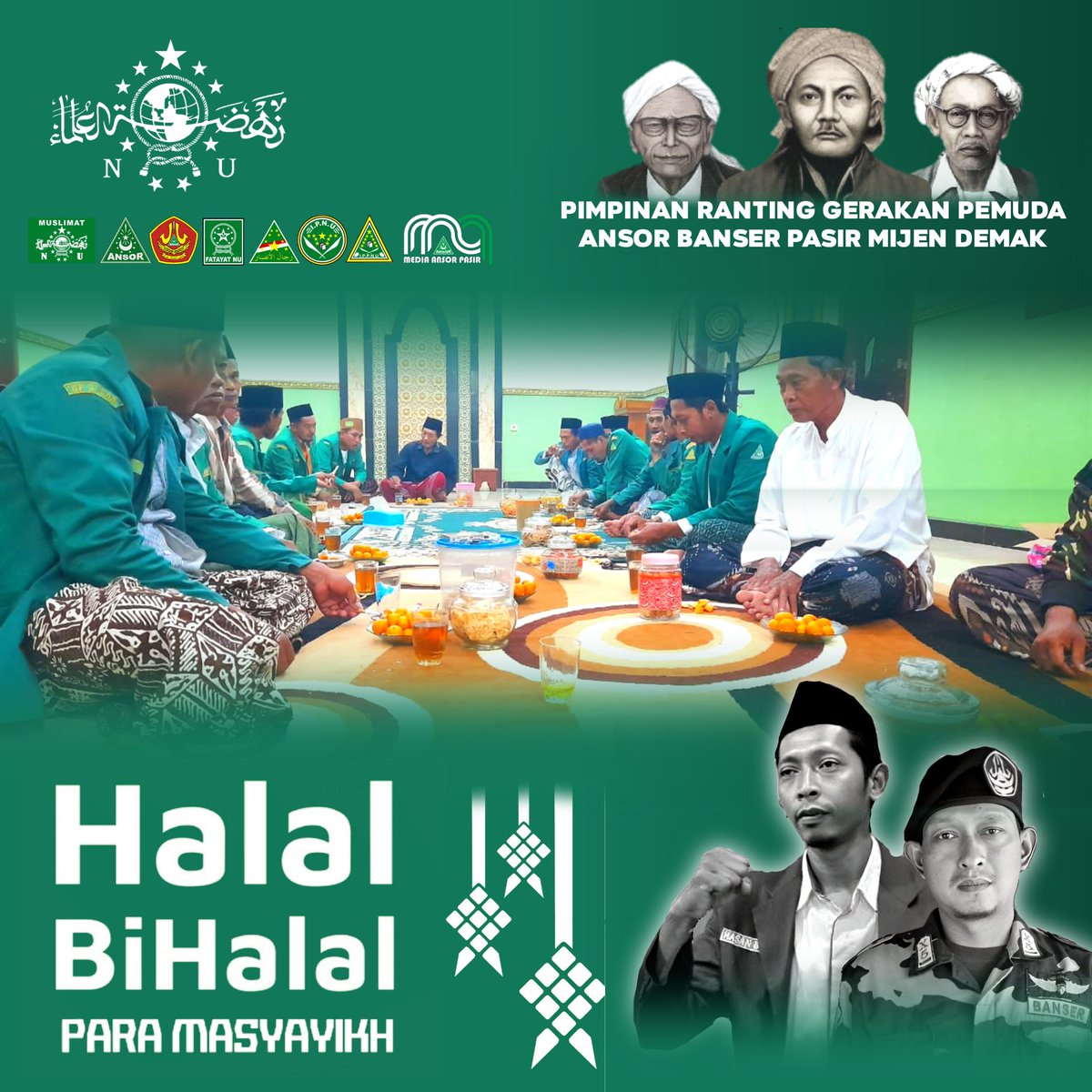 Syaiful30636334's tweet photo. Giat Rutin Tahunan Di Hari Raya Idul Fitri Halal bihalal Para Masyayikh

Pimpinan Ranting Gerakan Pemuda Ansor Banser Pasir mijen demak 
Pac Ansor Banser Mijen 
PENGURUS NU RANTING PASIR https://t.co/4t6ksJHTNb