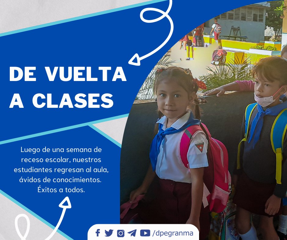 #DeVueltaAClases #EducaciónGranma #CubaMined
@CapoNapoles @ortiz_uriarte @CubaMined