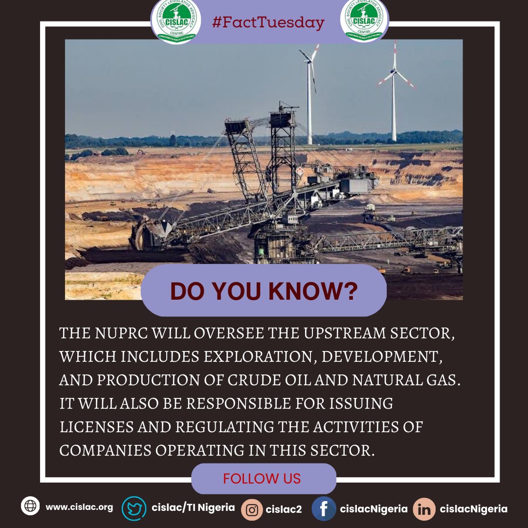 cislacnigeria's tweet photo. #TuesdayFacts
#extractives
#NMDPRA
#factweeks
#cislac
#nuprc https://t.co/sA2q8kSoFo