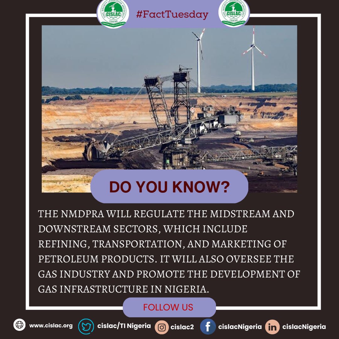 cislacnigeria's tweet photo. #TuesdayFacts
#extractives
#NMDPRA
#factweeks
#cislac
#nuprc https://t.co/sA2q8kSoFo