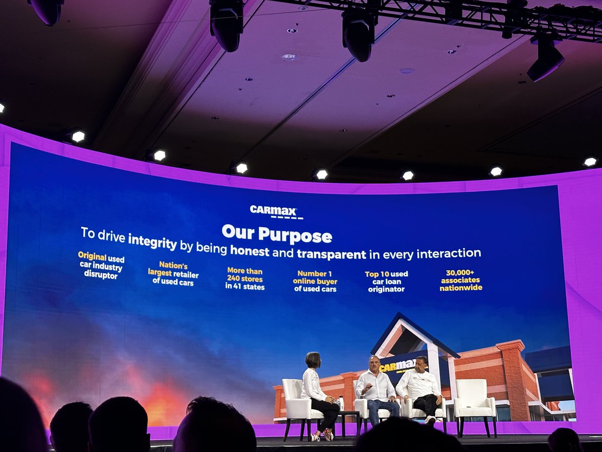 zkerravala's tweet photo. Important to note ⁦@CarMax⁩ used tech to disrupt the auto industry #arubaatmosphere ⁦@ArubaNetworks⁩ https://t.co/zmnGckWFYE