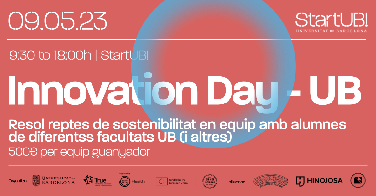 BibDret's tweet photo. #start_ub Què és el Innovation Day (i-Day)?
És una activitat en la qual estudiants de diverses àrees acadèmiques treballen junts proposant solucions a alguns dels reptes als quals s'enfronta la societat. 
Enguany giren entorn de la sostenibilitat..
🔗https://t.co/YyLct9MDvd https://t.co/0M54Hsn0PR
