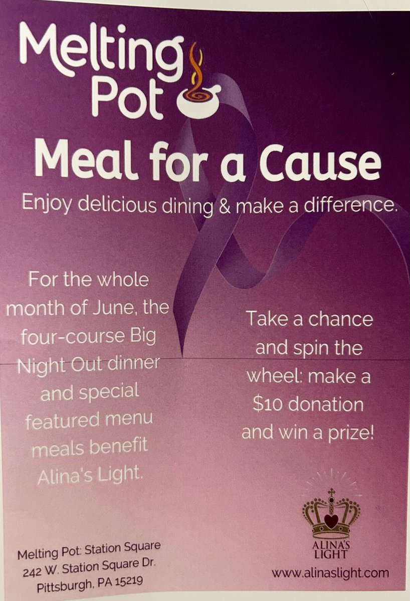 Mark your calendars! 🗓️Head out to The Melting Pot in June and support Alina’s Light! 💜 #MontourProud