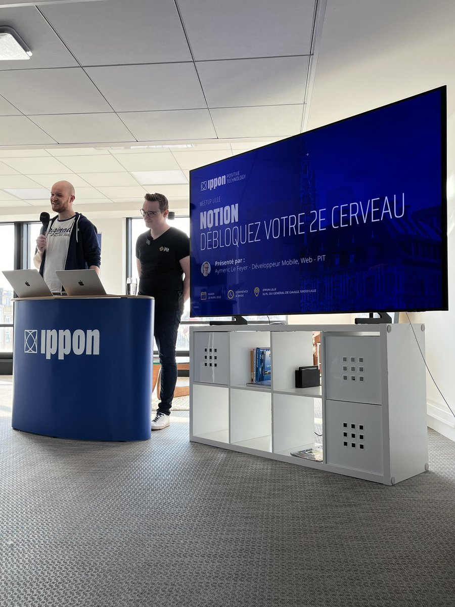C’est parti pour le meetup Notion « Débloquez votre 2ème cerveau » avec <a href="/AymericLeFeyer/">Aymeric</a> chez <a href="/ippontech/">Ippon Technologies</a> Lille. Merci <a href="/c_tacquet/">Charles</a> pour l’organisation 🙌🏼