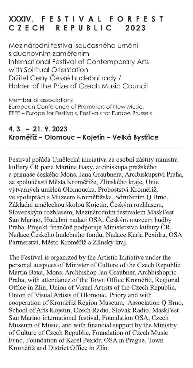 Max_Messieri's tweet image. Giovedì 27 aprile alle 17.00 prima esecuzione assoluta della mia "Sonata" per pianoforte al XXXIV. Festival Internazionale Forfest in Repubblica Ceca, grazie a Patrizia Romanello
lnkd.in/dQeTmCMm

#april27 #5pm #kojetin #czechrepublic #international #forfest #festival