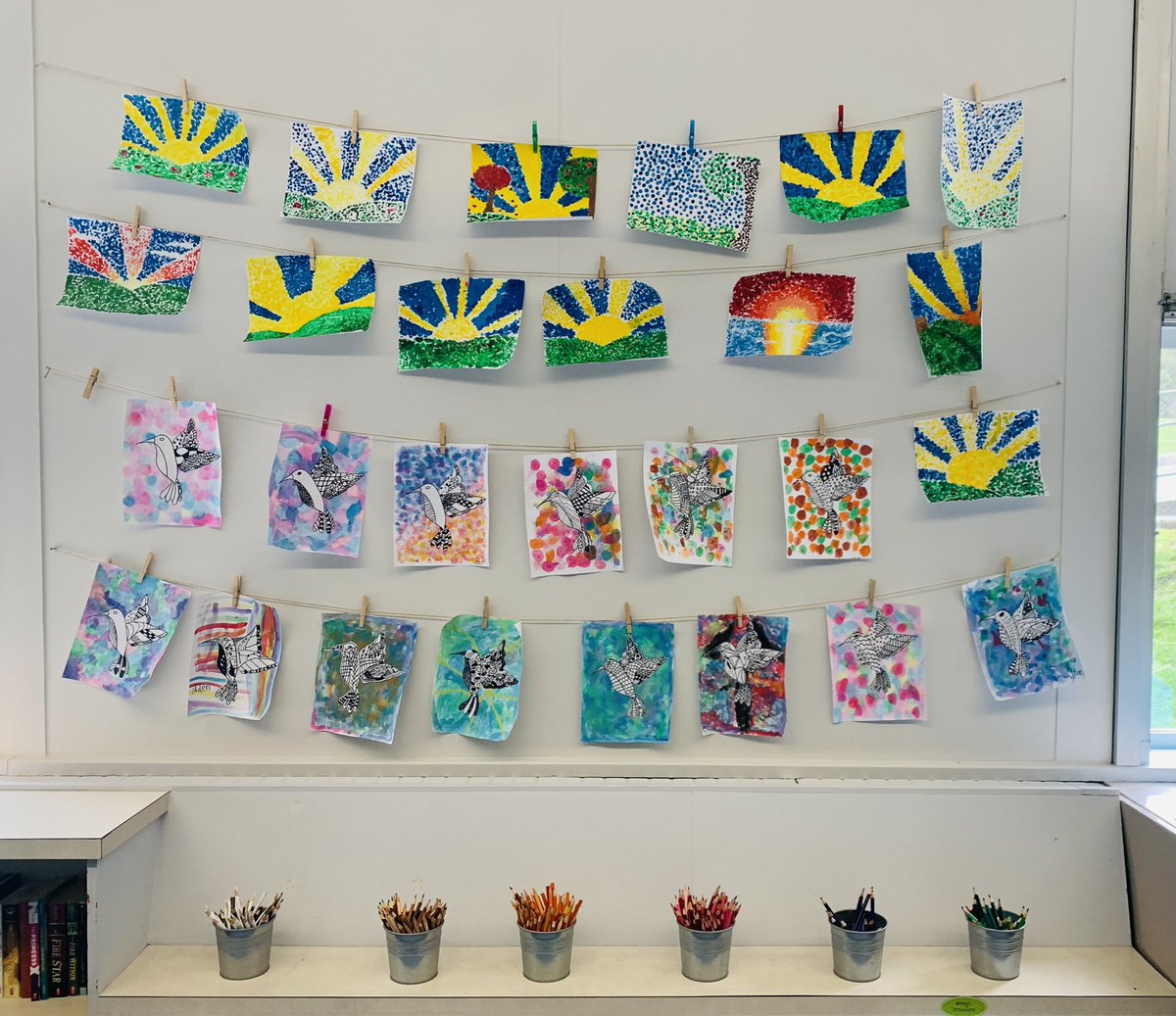 We have some wonderful artists in our grade 6-9 group! Look at these beautiful pieces!