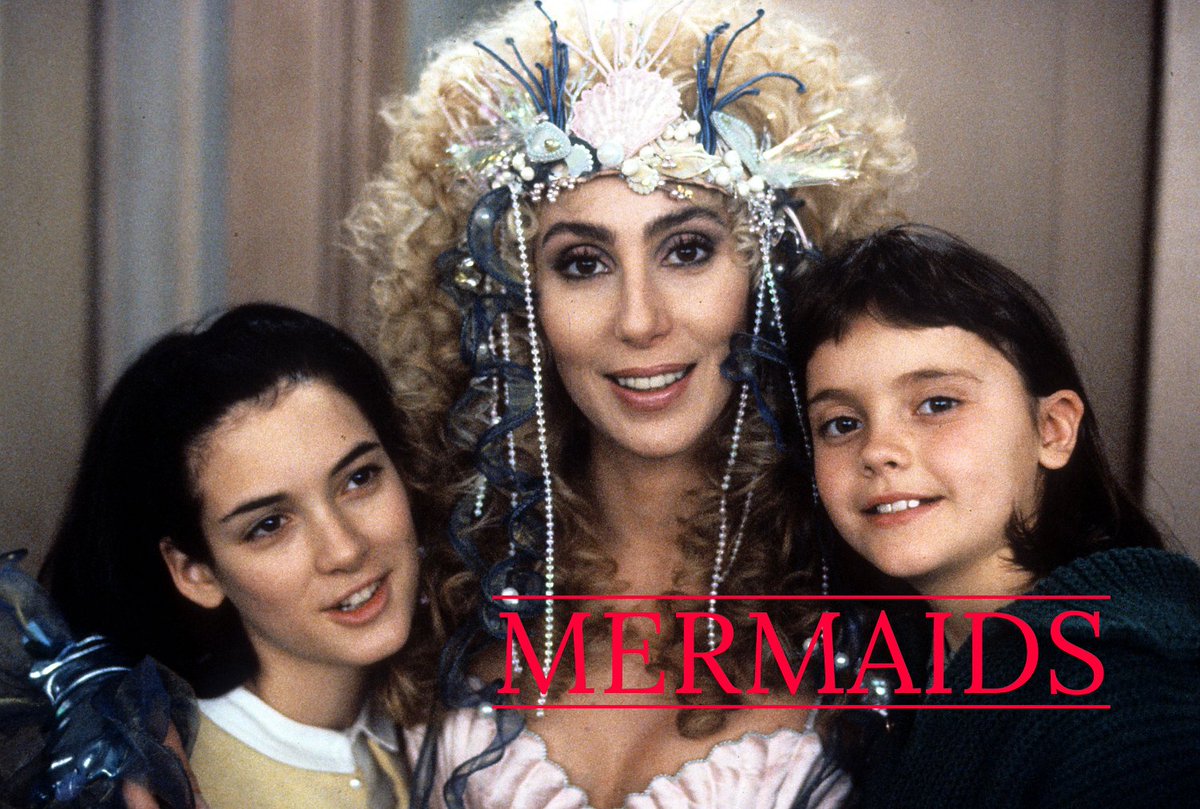 MERMAIDS (1990) starring <a href="/cher/">Cher</a>, Christina Ricci, &amp; Winona Ryder! On the big screen Sunday, May 7th at 2:30 PM! Featuring a discussion with Mermaids author <a href="/Pattydannwriter/">Patty Dann</a> in conversation with <a href="/IsilB/">Isil Bagdadi</a>! 
Tickets: bit.ly/MermaidsCAC