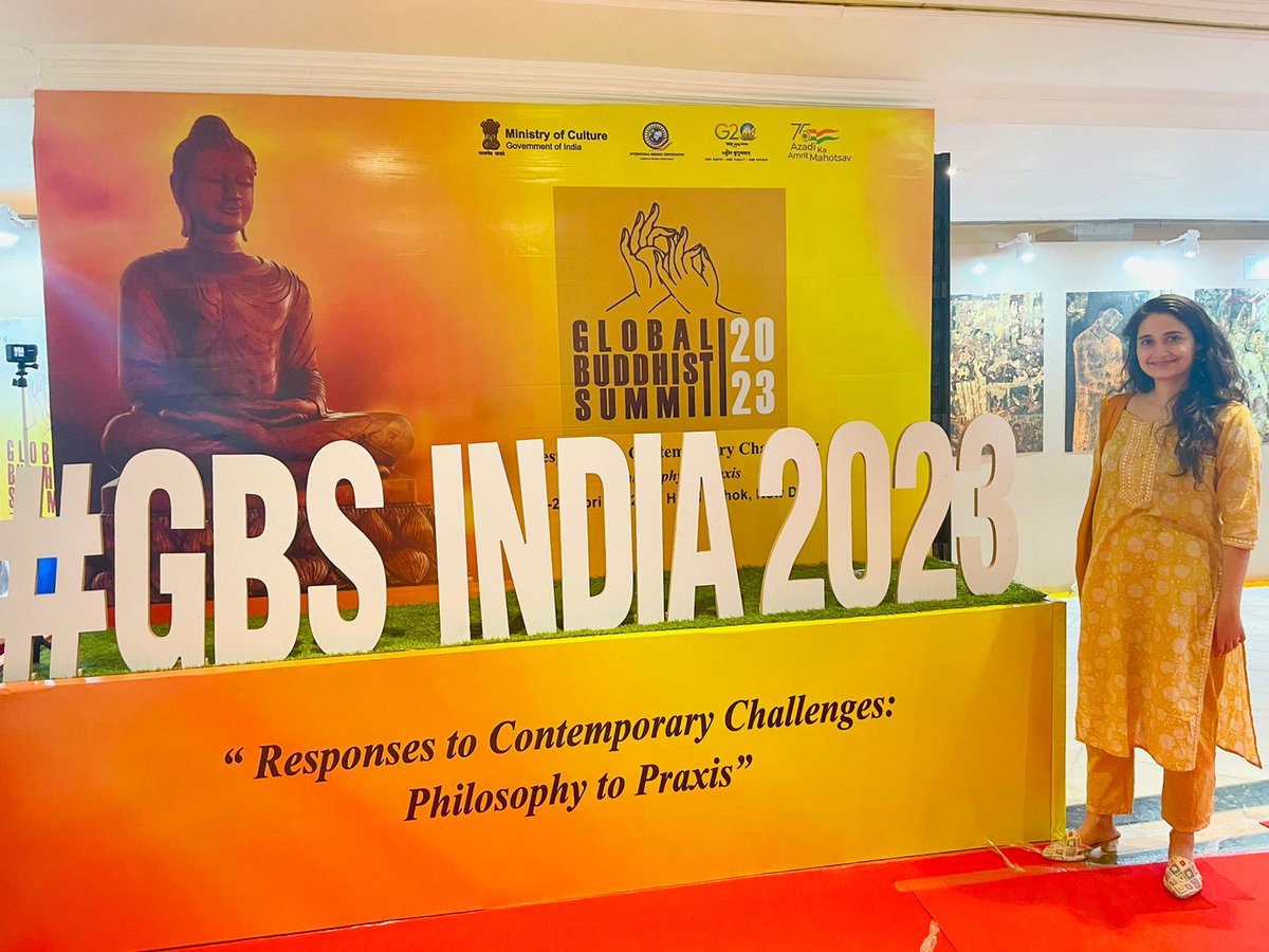 apzocchi's tweet photo. Attended the Global Buddhist Summit 2023 in New Delhi. Graced to be in the presence of @DalaiLama @PMOIndia @mingyurrinpoche. Heard from scholars, and practitioners about the role of dhamma philosophy to address our contemporary challenges from environment, peace to mental health https://t.co/LOM5ggdt42