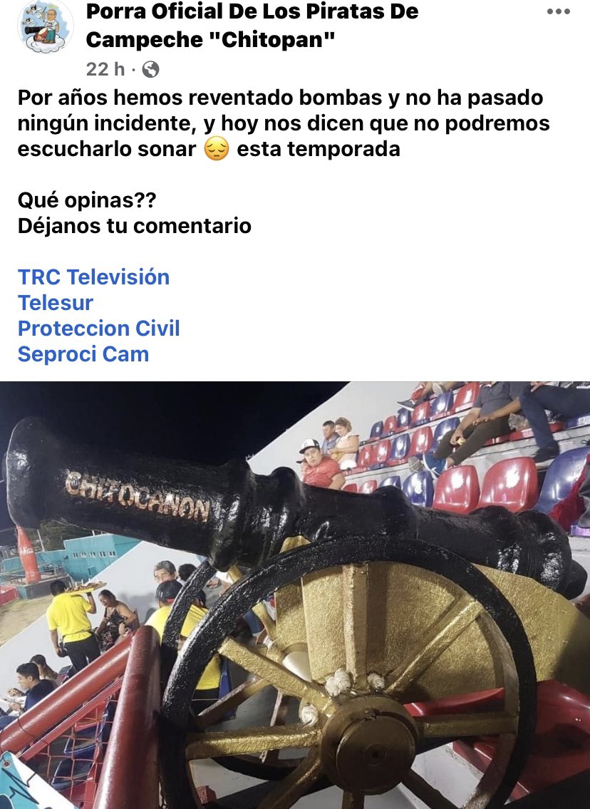 AficionPirata's tweet photo. Se acabo la era del emblemático cañón del Nelson!! 😔
Resulta que después de muchos años las autoridades actuales dicen que es un peligro, qué bárbaro!! 😕
Dentro de pronto van a decir que devuelvan las pelotas que se van a las gradas 🙄 

#SomosPiratasSinCañon https://t.co/0RxTTa1BuN