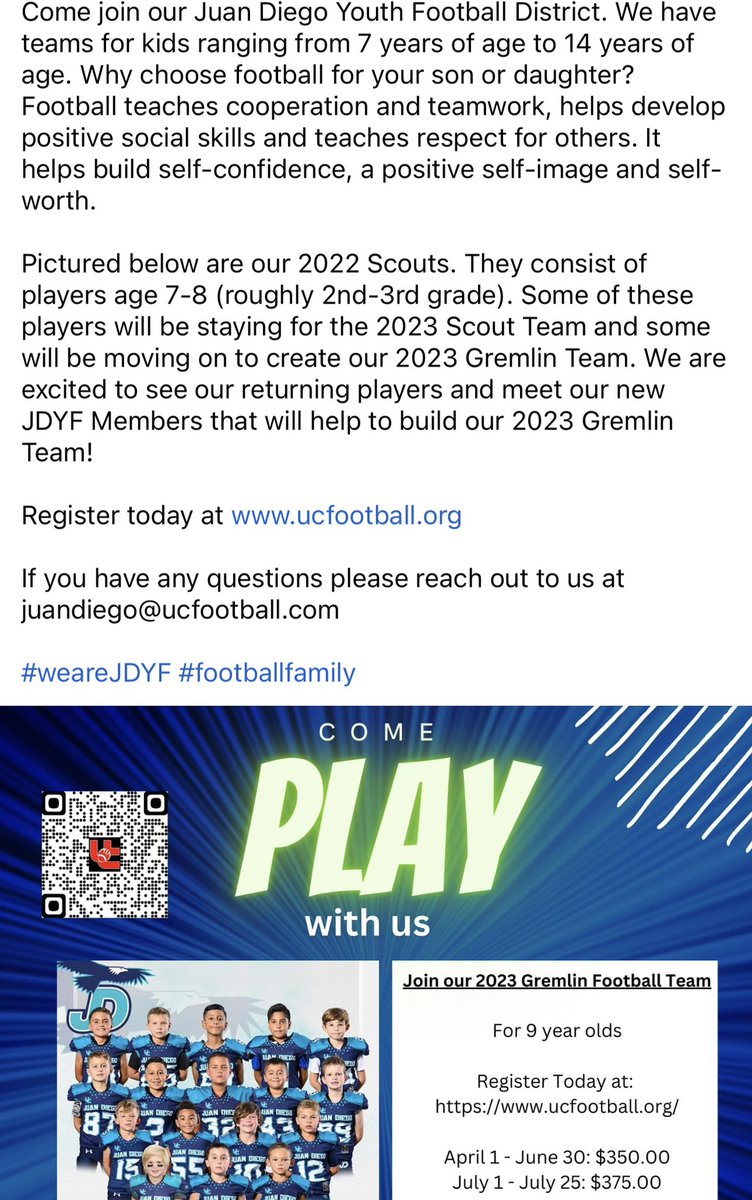 Juan Diego Youth Football (@jdyouthfootball) on Twitter photo 