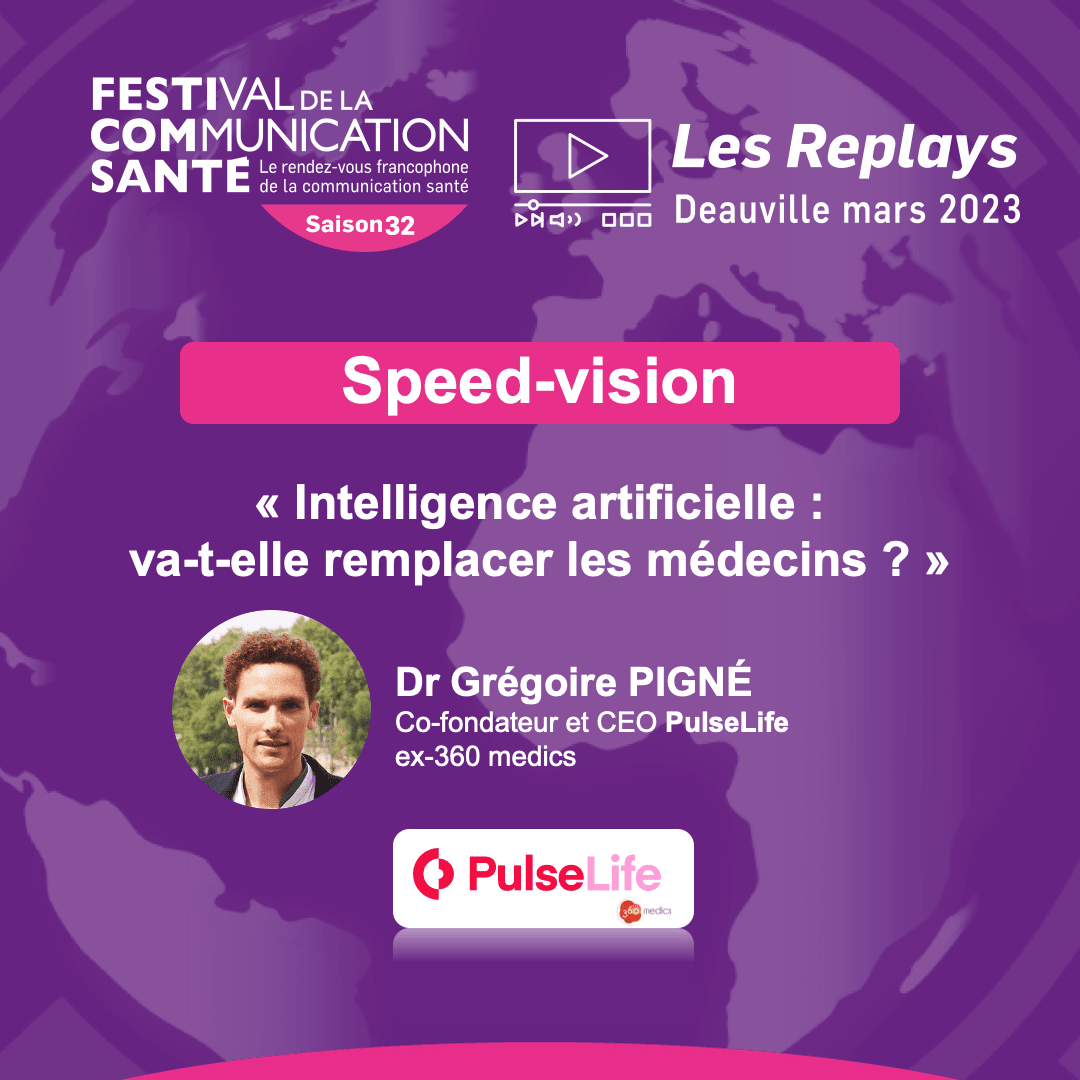 FestiComSante's tweet photo. A (re)voir le replay de la #speedvision #festicomsanté :
L’intelligence artificielle au service des soignants https://t.co/YVPvwmtIu8
✅Dr Grégoire Pigné @Gregoire360 @360medics_it @PulseLifeFR
#IA #comsanté #hcsmeufr https://t.co/2mSOUehMil