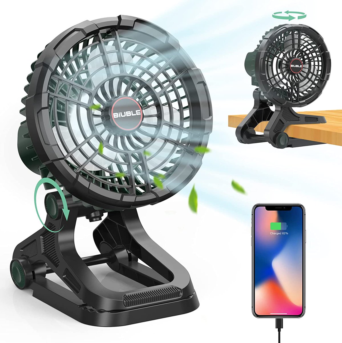 WellnessEdgeHQ's tweet photo. **Portable Rechargeable Fan, 22500mAh Battery Powered Camping Fan for Tent, Quiet USB Table Clip on Fan for Home Bedroom with Light, 4 Shaking Modes(90-360°), 7 Timers for Camping, Power Outage, Jobsite**
*`$59.99`
`Rfund after Rview`
`USA only`* https://t.co/wr1tznYsCg