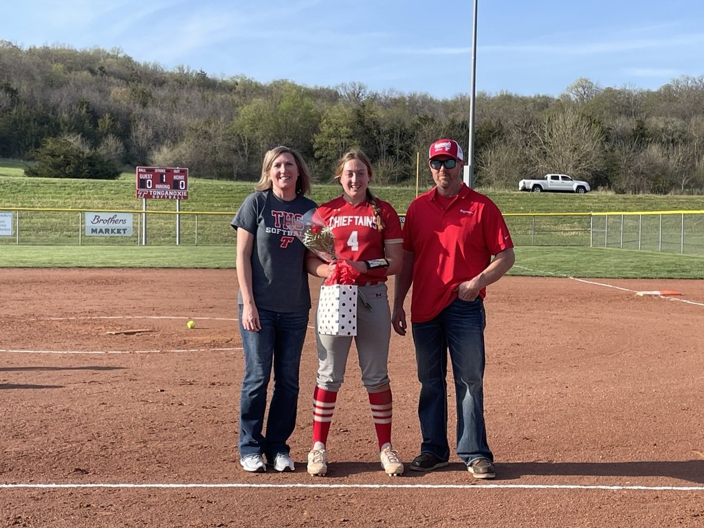 TongieHigh's tweet photo. Last Tuesday was Senior Night for Lady Chieftain Softball. Congrats to seniors Savannah Booker, Laci Douglas, &amp; Kylie Vandervoort! 

#tongienation https://t.co/DIM8oRFik6