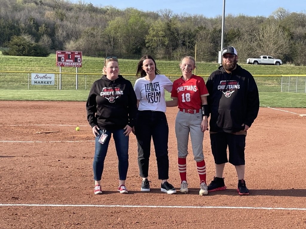 TongieHigh's tweet photo. Last Tuesday was Senior Night for Lady Chieftain Softball. Congrats to seniors Savannah Booker, Laci Douglas, &amp; Kylie Vandervoort! 

#tongienation https://t.co/DIM8oRFik6