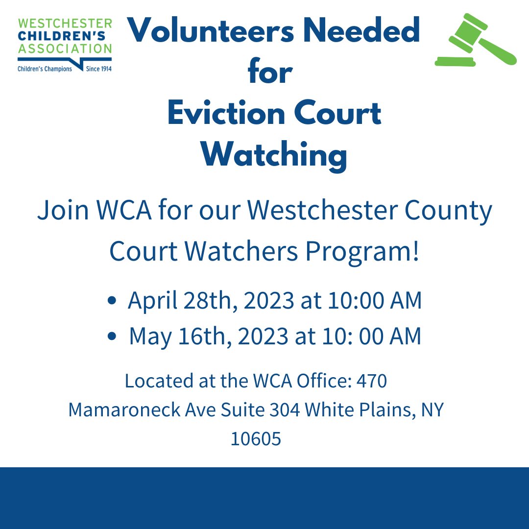 WCA4kids's tweet photo. Be a hero in your community! Volunteer for WCA’s Court Watchers Program!
https://t.co/fO9kGppiLN https://t.co/z1rtHWC4Mv