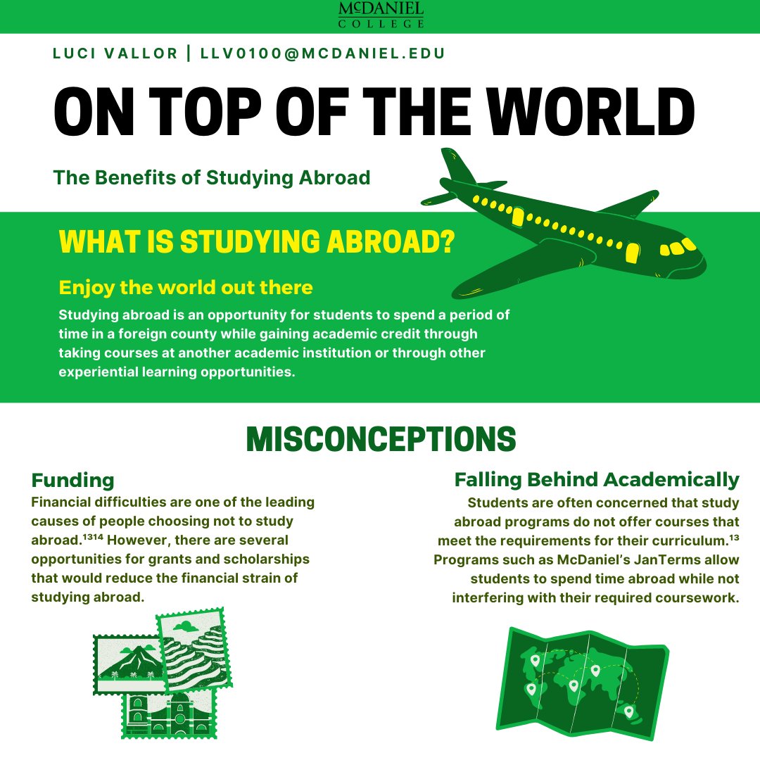 McDanielCEO's tweet photo. Luci Valor '24 will be presenting her senior capstone "On Top of the World: The Benefits of Studying Abroad" at the upcoming Academic Symposium and during her senior capstone. Use the QR codes to learn more the benefits or study abroad and visit https://t.co/XRWsQ95twB. #mcdaniel https://t.co/yOiAYlWPhW