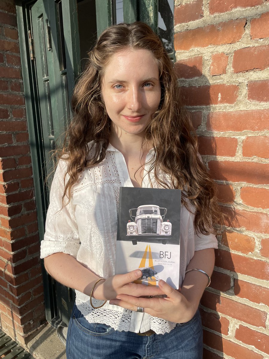 CurrantJam_pub's tweet photo. CJ’s Fiction and Poetry Editor (and tweet mistress) @EmilyAnnZisko with her copy of the Beloit Fiction Journal featuring her short story “One Good Thing” - good things to come!!! https://t.co/TNwDYHWpWC