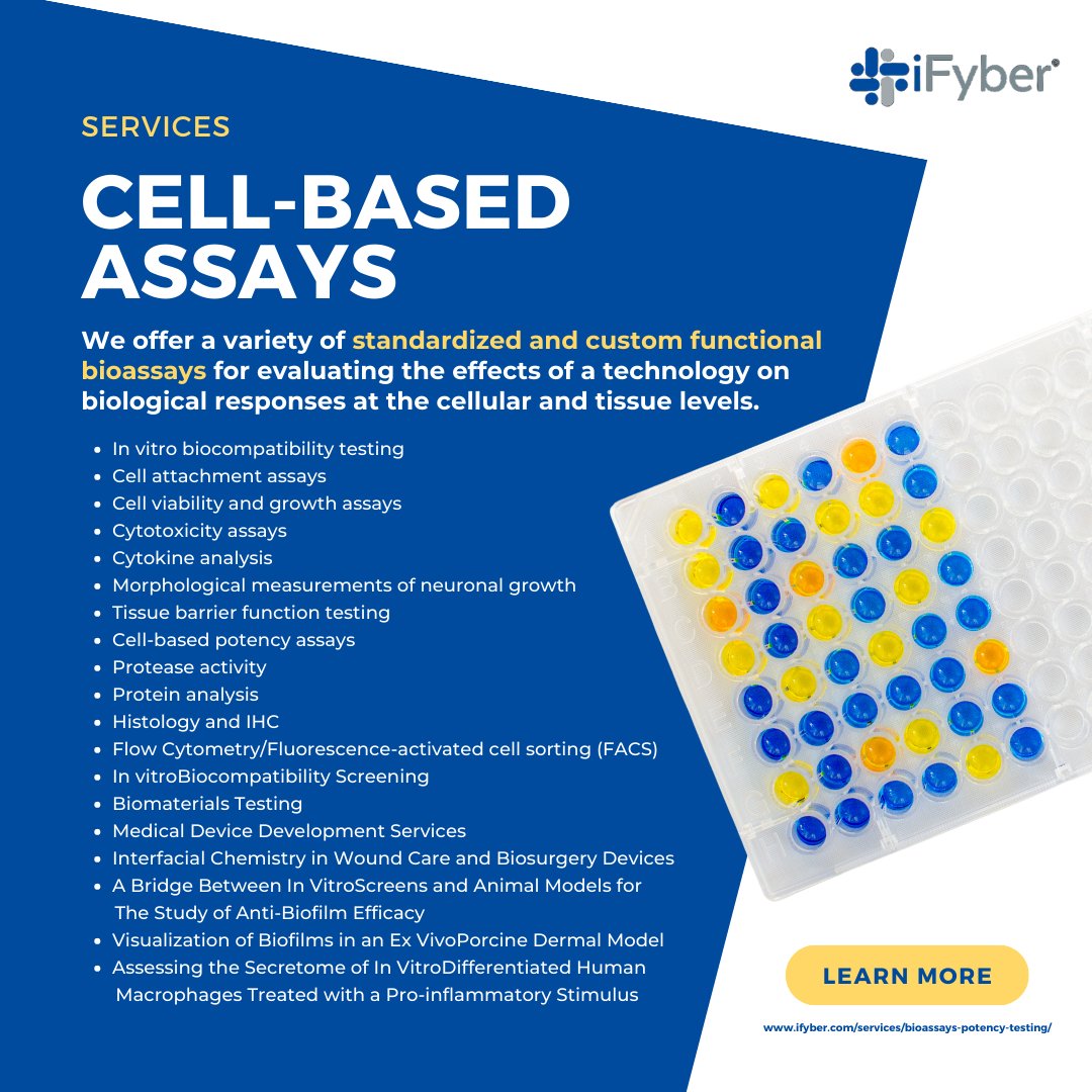 iFyberCRO's tweet image. Unlock the potential of your technology with iFyber&apos;s #bioassays potency testing! From standard to custom tests, we evaluate cellular and tissue responses. Learn more about our #CellularTesting services: bit.ly/3KZqoaT