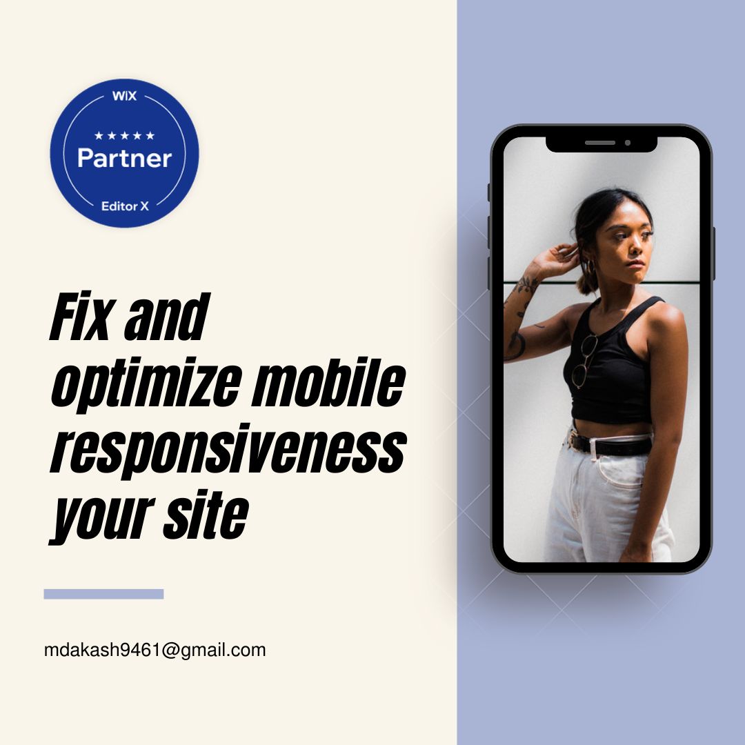 MDAkash0006's tweet photo. I will fix and optimize mobile responsiveness of your wix site.
👉 Wix website design
👉 Bug fixing
👉 Wix redesign
⏩Contac: https://t.co/7pIcj612zT
#wix #wixdesign #wixredesign #wixwebste #wixwebsitedesign #redesignwixwebsite #wixseo #buildwixwebsite #wixmobile #wixstore https://t.co/vASbQoM9Ty