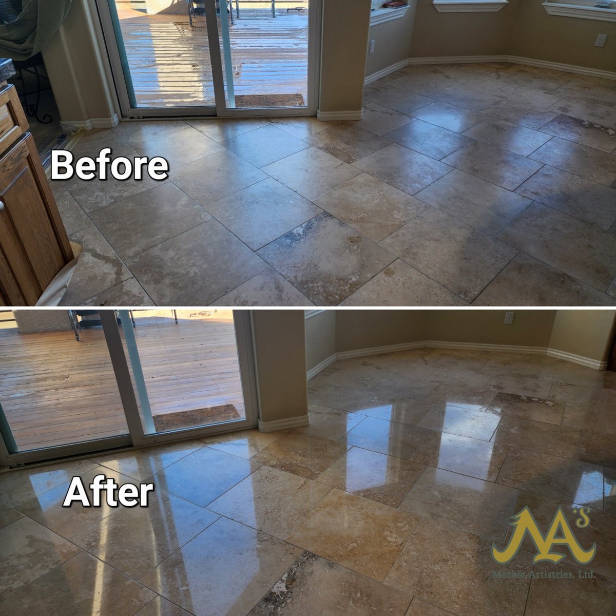 Another Travertine Floor Restored