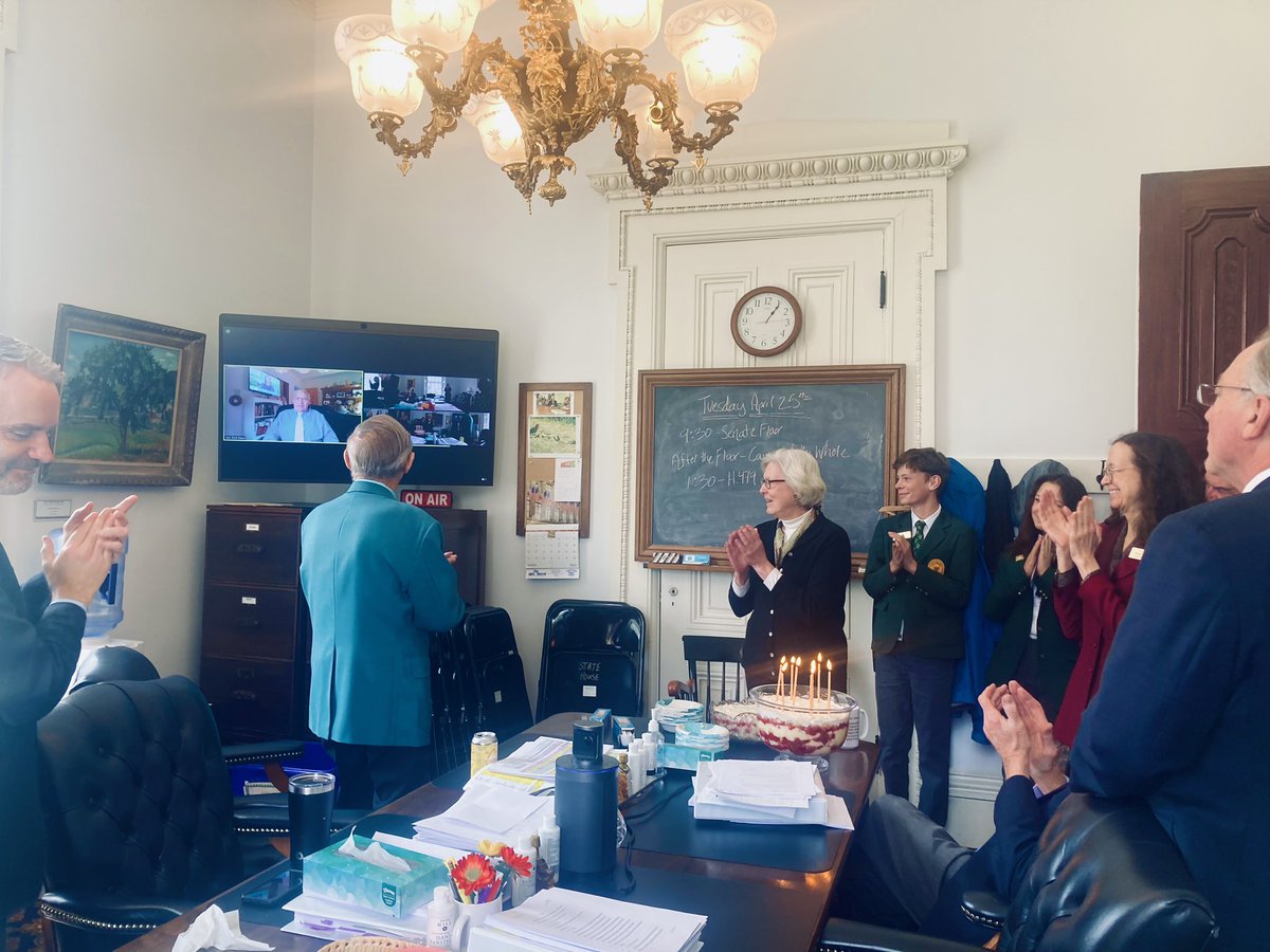 Andrea_T_Smith's tweet photo. Happy Birthday @SenatorSears !!! 

Here’s Superwoman @SenatorKitchel baking the entire Senate a cake after delivering the State’s Budget on the Senate Floor by herself. 

Forever grateful to work with this Committee everyday. 🎂
#vtpoli https://t.co/lWvNaNPk9R