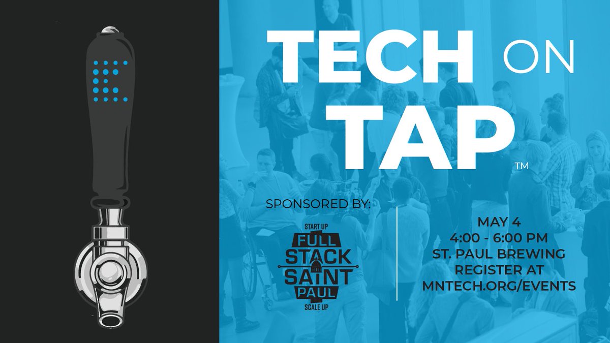 fullstackstp's tweet photo. Reserve your spot at Tech on Tap next Thursday, May 4 at Saint Paul Brewing ➡️ https://t.co/Tm6RtiCwHf
This event blends casual networking and craft beer, and your registration signs you up to enter a prize drawing. #FullStackSTP #TechMonth https://t.co/BlRXLTGr6t