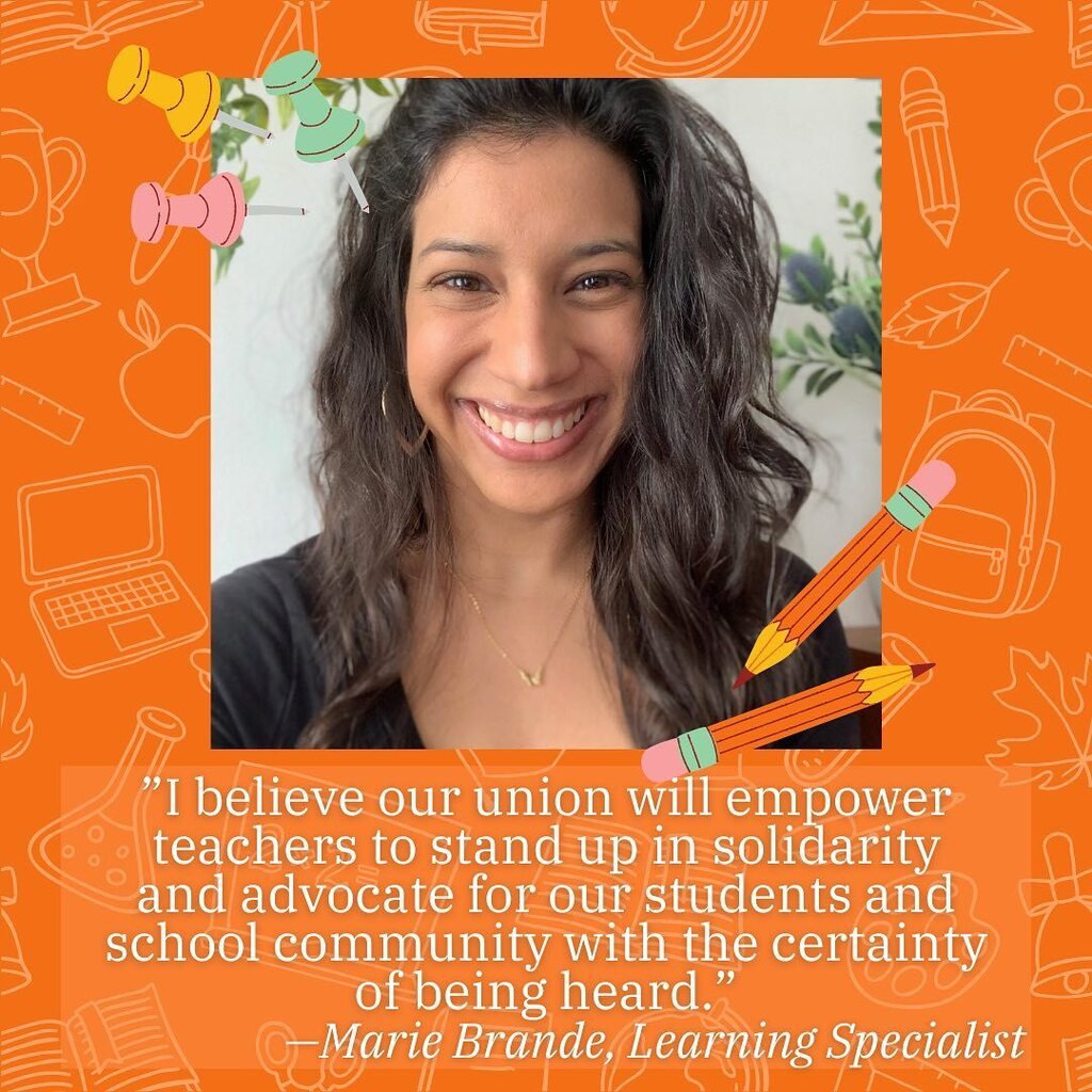 gugcsunion's tweet photo. Marie Brande has been teaching for 12 years and has been a Learning Specialist at Growing Up Green for the past 5 years. She believes a union is necessary for rebuilding the community of collaboration, agency, and trust that always made GUGCS such a magi… https://t.co/sXOdwUAJGE https://t.co/nwPQghFVW9
