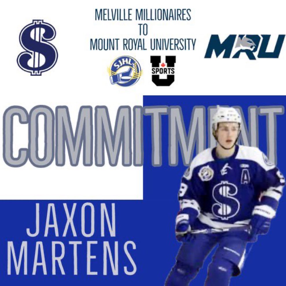 COMMITTED

Congratulations to Forward, Jaxon Martens on his commitment to..

Mount Royal University, for next season!
#Congratulations