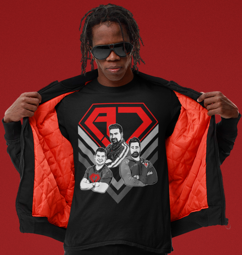 RoguesApparel's tweet photo. Introducing the new, exclusive "Angry Joe Trio" t-shirt! Show your love and support for the dynamic trio of Angry Joe, OJ, and Alex with this stylish and vibrant tee. The shirt features a playful illustration of the three friends, sporting wide grins and looking genuinely happ... https://t.co/vKqteXf1v5