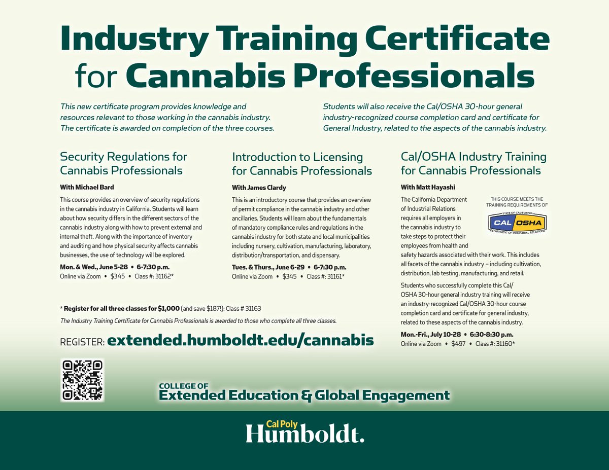 Industry Training Certificate for Cannabis Professionals. #cannabistraining