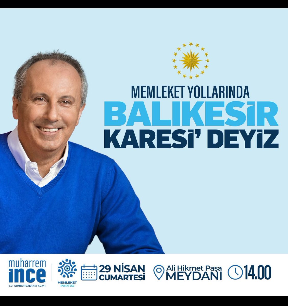 memleketalt's tweet photo. GELECEĞİMİZİ GERİ ALMAK İÇİN, HEP BİRLİKTE… HAYDİ BALIKESİR CUMARTESİ GÜNÜ BULUŞUYORUZ💙🧿 https://t.co/uGpf15svMh