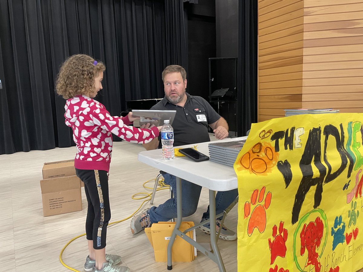 Thanks to Jonathan Miller for an incredible author visit! Our ⁦@WolfRanchElem⁩ Pioneers love hearing about The Adventures of Sammy. You can still order a personalized copy through Friday, April 28th! #authorvisit #illustrator #WRreads #PioneerTOUGH ⁦@GeorgetownISD⁩