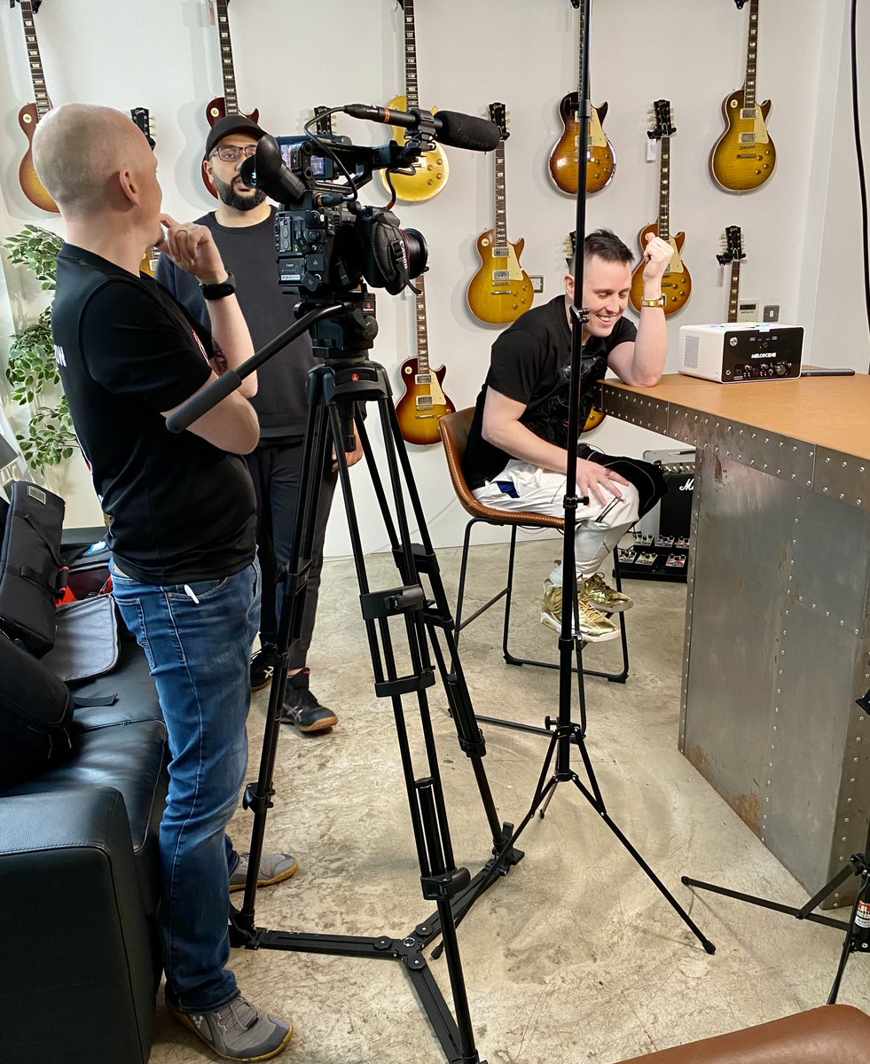 London you've done it again. Had a good laugh at the voices in my head (it’s fine, they're friendly) while showcasing my new @meloscene tech to the @bbc at the iconic @gibsonguitaruk showroom. April 29th come with me into the future of music and remote collaboration on @BBCclick