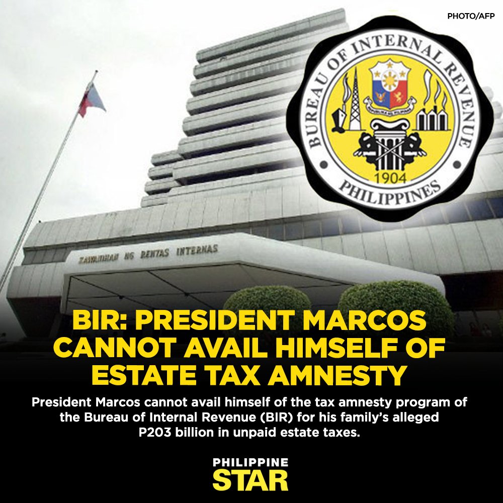 PhilippineStar's tweet photo. In 1997, the Supreme Court ruled with finality that the Marcos family owed the government P23 billion in estate taxes but this has ballooned to P203 billion due to penalties and surcharges. https://t.co/ue7u8SxYip https://t.co/0vjGHKYThZ