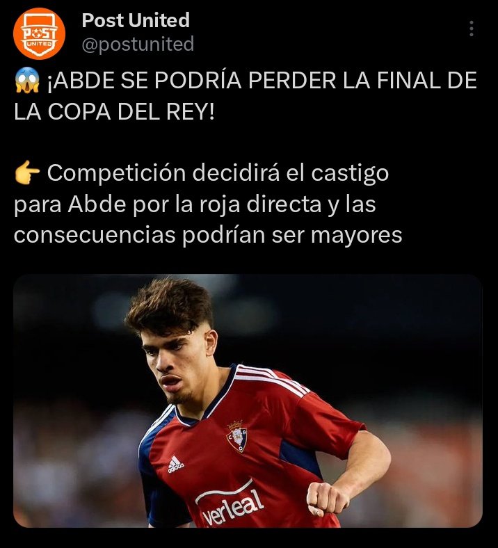 LaMasiaDe1899's tweet photo. Valverde va a jugar la final de la copa del rey y Abde no.

No tengo ninguna duda.

Negreira y tal... https://t.co/Br7L8gOelC
