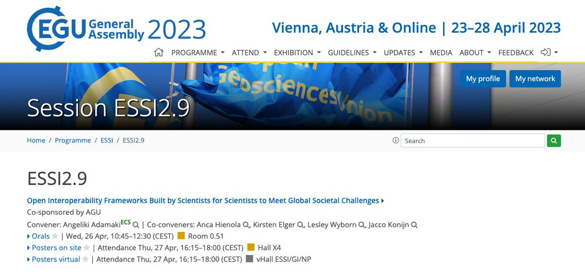 Global Ecosystem Research Infrastructure (GERI) (@globecosystemri) on Twitter photo Attending #egu2023?
Join GERI members at session ESSI2.9 "Open Interoperability Frameworks Built by Scientists for Scientists to Meet Global Societal Challenges"
Wed, 26/4, 10:45 CEST Rm0.51
See you there or online!
& check out the GERI poster in Hall X4!
meetingorganizer.copernicus.org/EGU23/session/… Attending #egu2023?
Join GERI members at session ESSI2.9 "Open Interoperability Frameworks Built by Scientists for Scientists to Meet Global Societal Challenges"
Wed, 26/4, 10:45 CEST Rm0.51
See you there or online!
& check out the GERI poster in Hall X4!
meetingorganizer.copernicus.org/EGU23/session/…