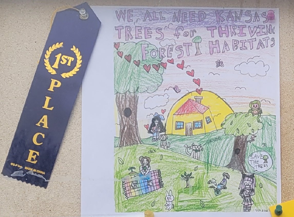 MissionKSPksRec's tweet photo. Congratulations to Vanessa! Our #Arborday poster contest winner from Rushton Elementary School's 5th grade. Mayor Flora also signed a proclamation declaring April 28 as Arbor Day '23 in Mission. The proclamation urges all citizens to celebrate Arbor Day; protect and plant trees. https://t.co/Ys95I2PrVM