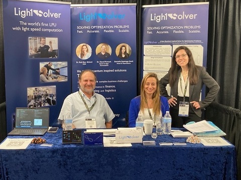 LightSolverCo's tweet photo. Our reps are onsite @QuantumTech_ Boston unveiling #LightSolver’s all-laser computing technology - thanks for the engaging conversations @KonstantHacker @Protiviti, @hsesadeghi @pasqalio, @HLCWest @IDC, @davidkshaw and @dougfinke @estrapadus #QT23 https://t.co/fFd7gCwIhC