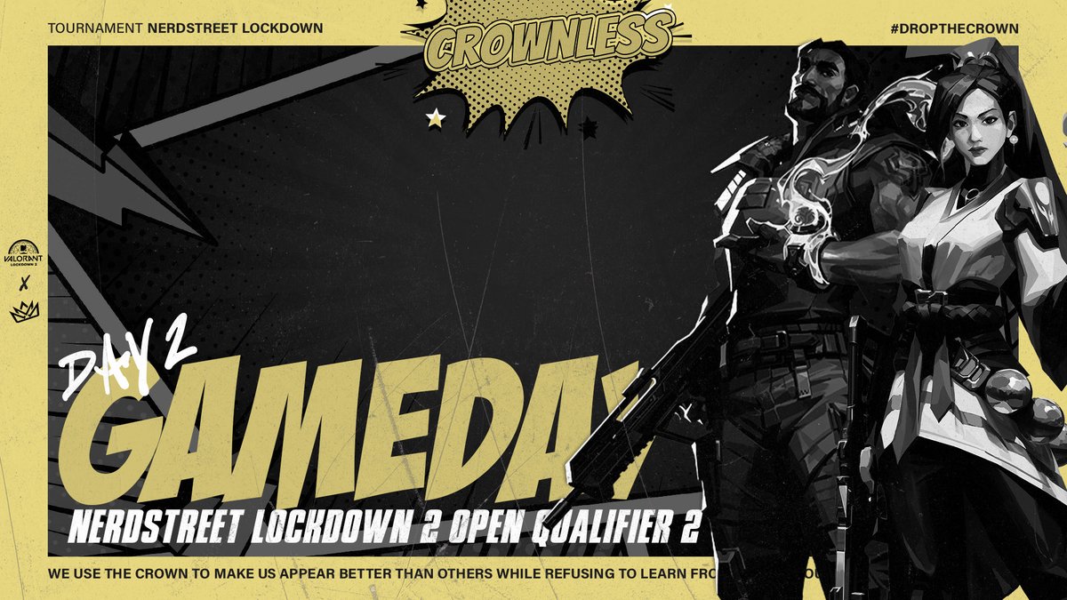 It’s only up from here for our heroes. Can they close it out and bring it home?

<a href="/nerdstreet/">Nerd Street</a> Lockdown 2 Open 2 Day 2 (so many twos)
Matches start now — Round of 16 vs Bad Boys
We’ll post updates; keep your eyes open for new panels.