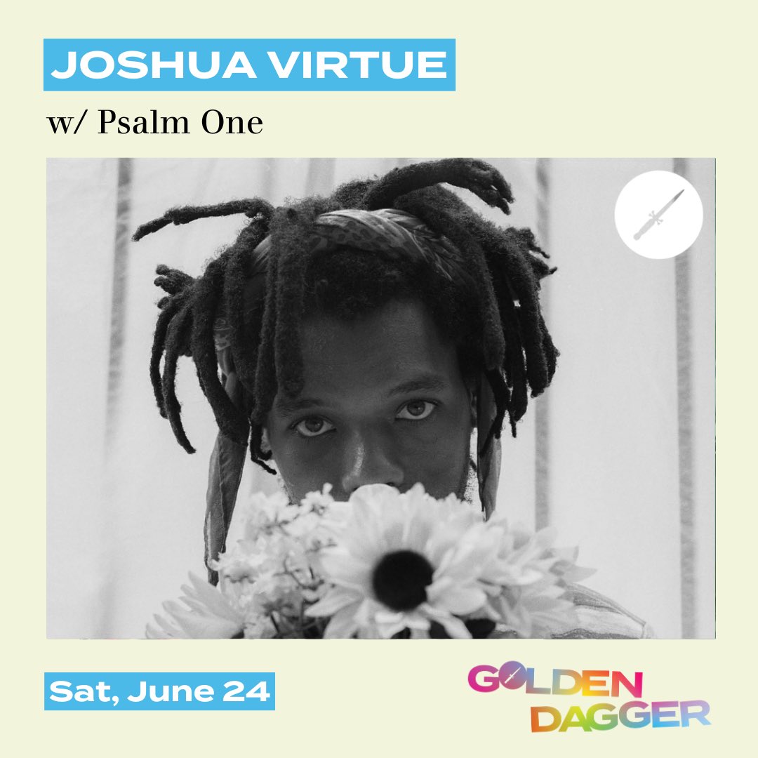 Really stoked to announce I’m playing <a href="/goldendaggerchi/">Golden Dagger 🗡🌕</a> with none other than @JoshuaVirtue for #DaggerPride SATURDAY JUNE 24th

Doors at 7:30pm 
$15 / 21+

Gonna have some tricks up my sleeve for sure. Grab tickets &amp; bring your open minded friends too 😉 

ticketweb.com/event/psalm-on…