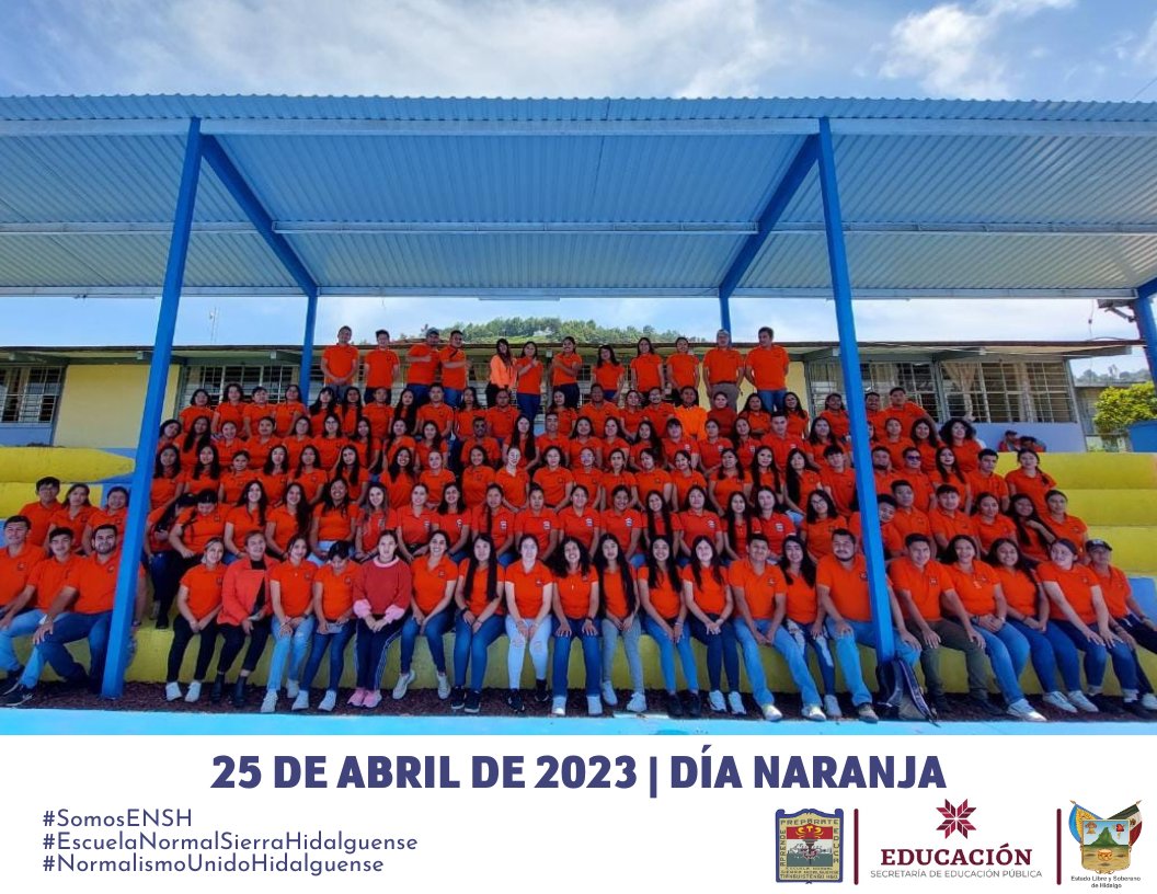 ENSH_SEPH's tweet photo. 25 de abril de 2023 | DÍA NARANJA

#SomosENSH #EscuelaNormalSierraHidalguense
#NormalismoUnidoHidalguense https://t.co/ZhQPtSO5tW