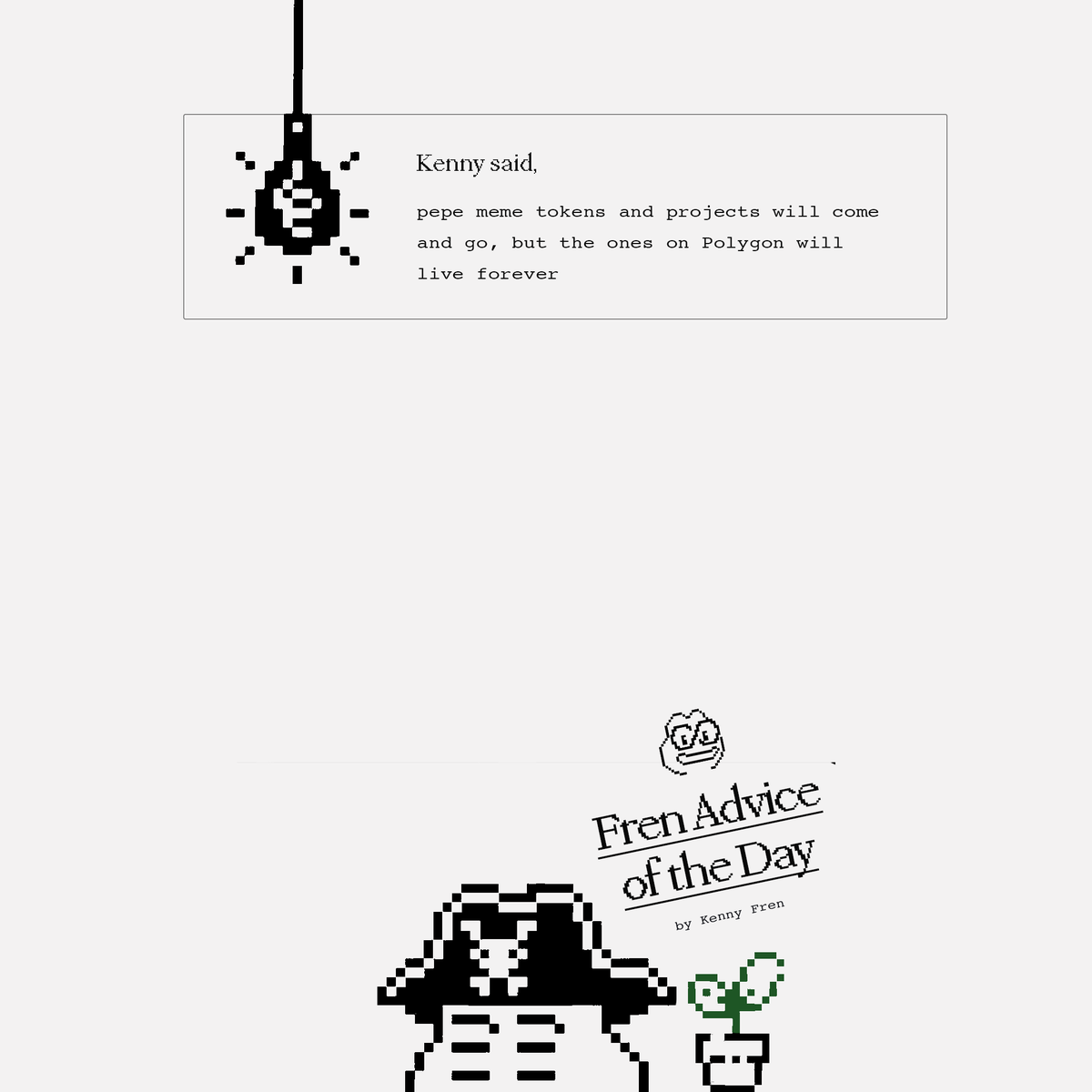 henlo 🐸 

there is a lot of talk about PEPE coins these days ($SPEPE is the best u can quote me on that thnx)

make sure u protect urself, not just ur wallet but ur expectations also

and always remember that <a href="/0xPolygon/">Polygon | POL</a> projects are usually the best