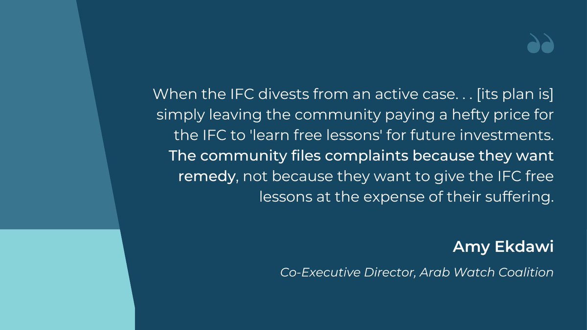 Lessons on responsible investment must not come at the expense of communities’ land, lives, and livelihoods. @awcmena’s Amy Ekdawi speaks about why responsible exit is key to effective remedy: ciel.org/news/thousands…