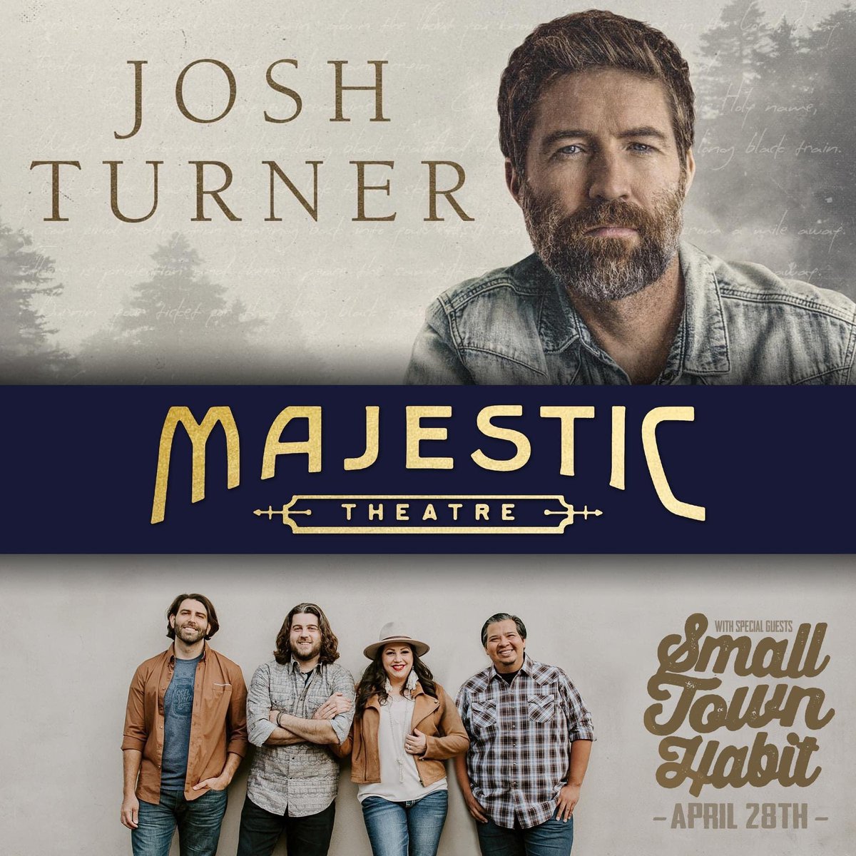 We are thrilled to share the stage and open the show for the absolutely amazing <a href="/joshturnermusic/">Josh Turner</a> at the beautiful <a href="/MajesticEmpire/">Majestic & Empire Theatres</a> Theatres on April 28th!  Get your tickets today San Antonio!