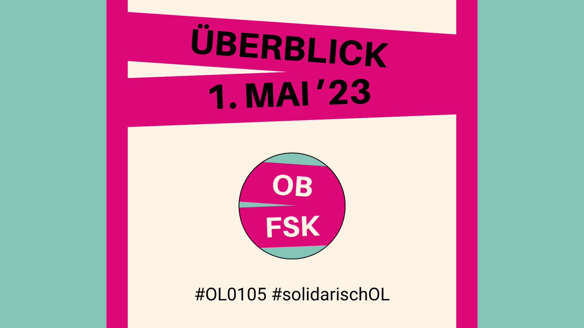 Überblick: 1. Mai ’23

In #Oldenburg wird es dieses Jahr einen politischen Brunch, organisiert vom „DGB Region Oldenburg-Ostfriesland“, unter dem Motto „#ungebrochensolidarisch“ um 11 Uhr auf dem Rathausmarkt geben.

#Ol0105 #solidarischOL #solidarischausderkrise #OLstadtfüralle