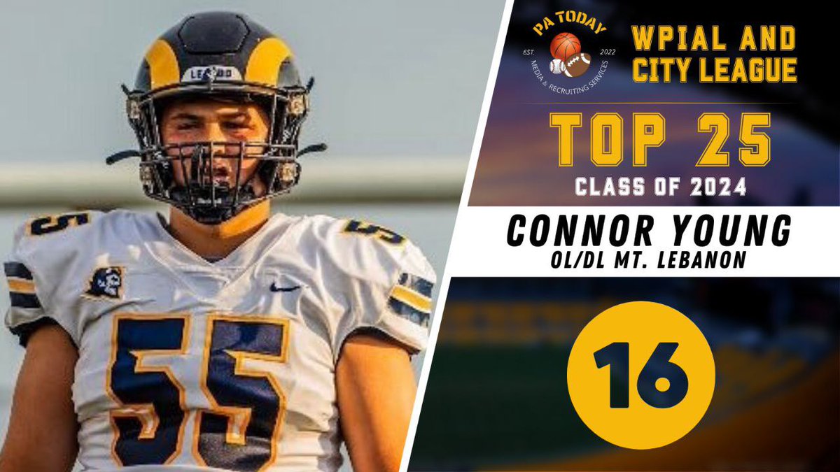 PA_TodaySports's tweet image. The 16th ranked player on the PA Today Class of 2024 Top 100 WPIAL/City-League 🏈 Rankings List is @mtlebofootball OL/DL @ConnorYoung21‼️ 🔥

#PAToday #WPIALFootball