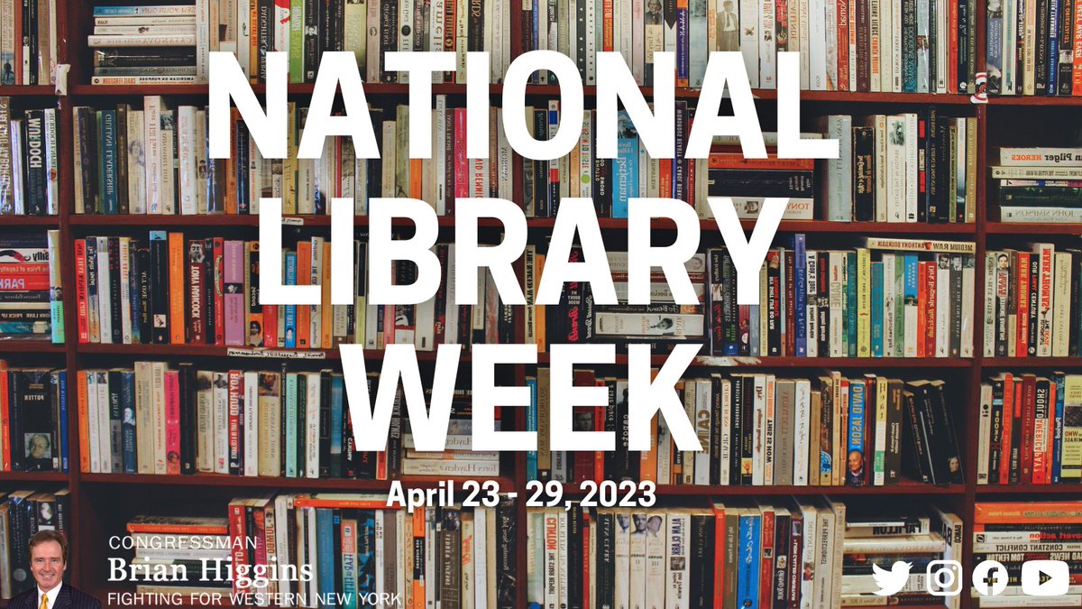 BHigginsBflo's tweet photo. Libraries have long served as community gathering spaces that support literacy &amp; learning. Beyond books, libraries connect people of all ages to technology &amp; reliable WIFI.

During #NationalLibraryWeek we celebrate the dedicated staff working at public &amp; school libraries in WNY! https://t.co/lZQ8dgqPWU
