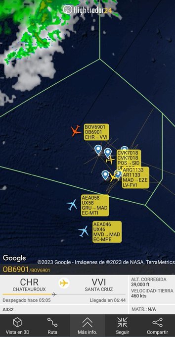 Captura de flightradar