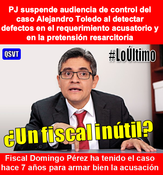 qsvt_peru's tweet photo. 🚨 #Atención: Poder Judicial suspense audiencia de control del caso #Interoceanica que involucra a #AlejandroToledo detectándose defectos en el requerimiento acusatorio y en la pretensión resarcitoria por parte de #Fiscalía | La audiencia se reprogramará para el 12 de mayo https://t.co/cY9VJkYatL